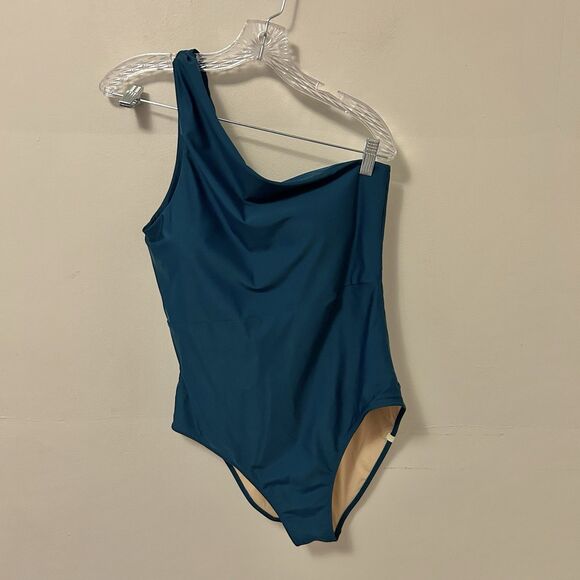 Summersalt The Ruched Sidestroke One Shoulder‎ Swimsuit Green Size 14 - Picture 1 of 8